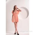 Women's Crepe Butterfly Peach Color Dress